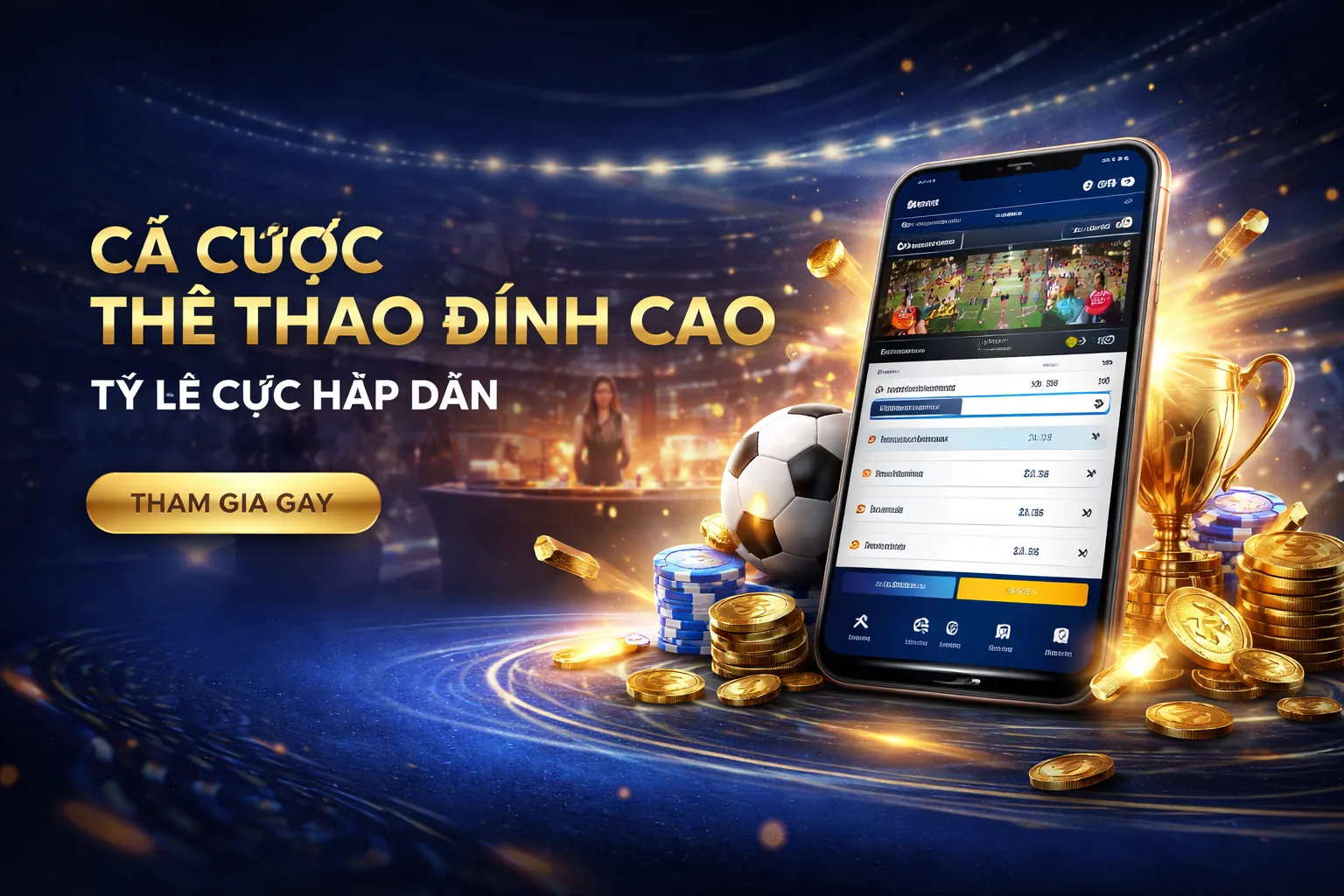 Sân vận động bóng đá với khán giả cổ vũ
